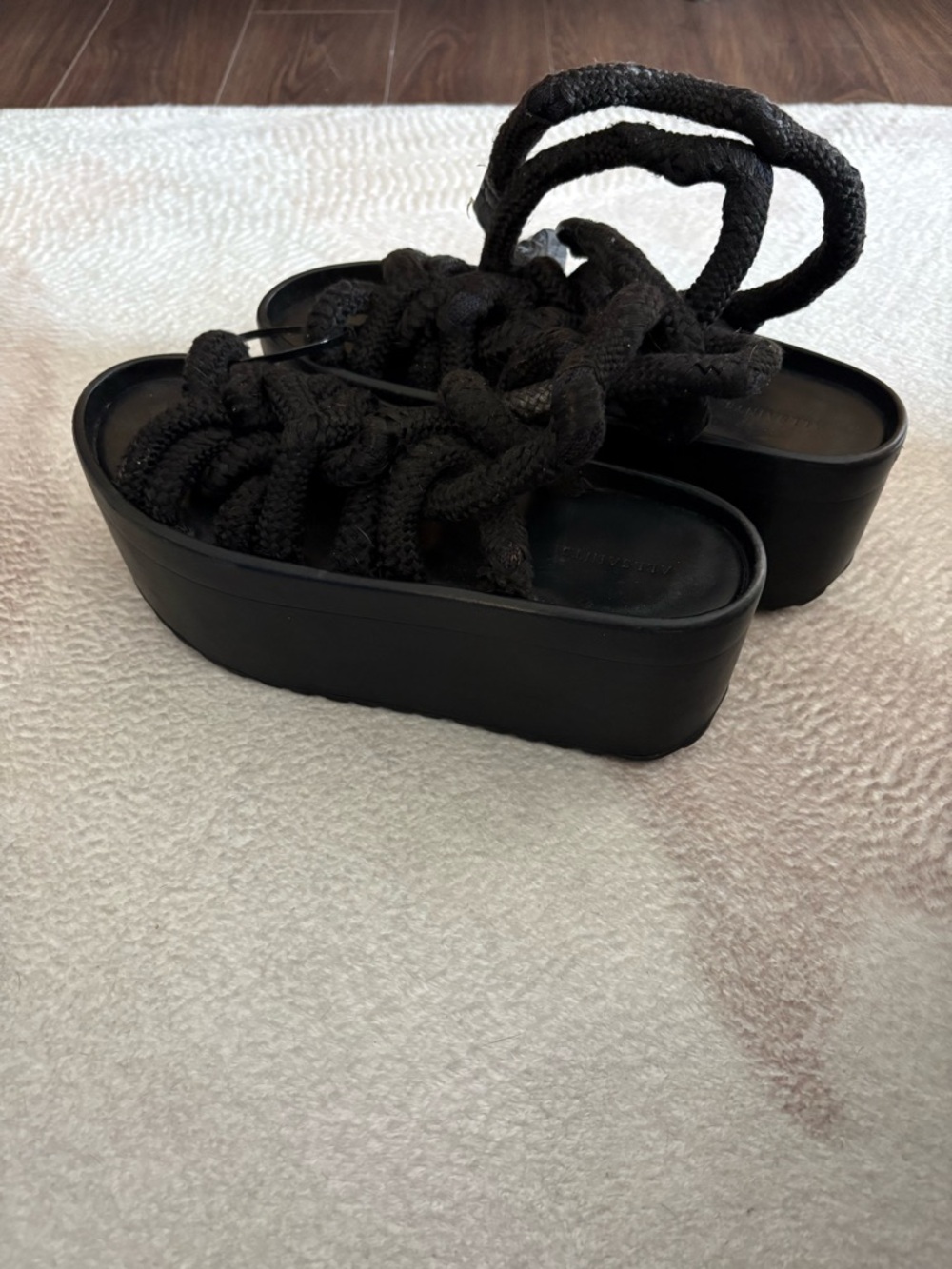 All Saints Black Rope Platform Sandals Creepers size 39 / 8